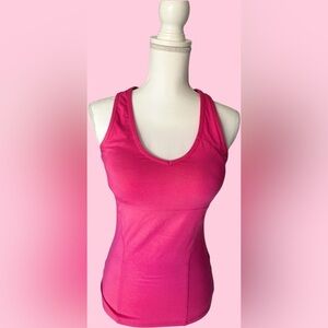 Green Apple Fitted Pink Sleeveless Tank Top, Eco friendly.